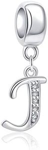 Letter J Charm Sterling Silver 925 Initial A-z Alphabet Beads Name Charm for Bracelet Charms