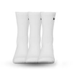 GROOVY Enterprise Men Women unisex-adults Everyday Athletic crew length cotton cushioned socks pack of 3 (IN, Alpha, S, White)