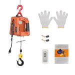1100LBS Portable Electric Hoist -OZHOMY 1500W Chain Hoist Remote Control Portable Winch with Overload Protection,Vertically & Horizontally for Garage Warehouse, Orange