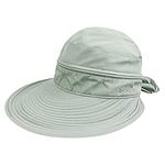 PESAAT Summer Women Visor Hat Detachable UV Protection Hats for Women Quick-Drying Sun Caps (Greyish Green)