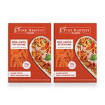 Pink Harvest Farms Red Lentil Fettuccine Pasta | No Rice - No Maida | Vegan | Gluten Free | High Protein | Keto | 200gm Pack (Pack of 2)
