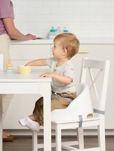 Regalo Baby Basics™ Booster Seat, White, Three-Point Safety Harness, Easily Wipeable, Sturdy & Durable Plastic