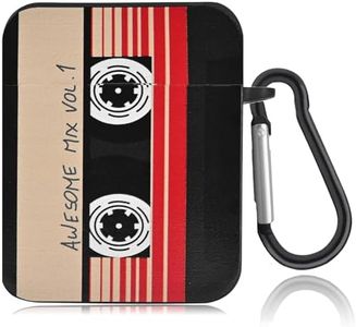 Cute Cases for AirPod with Keychain, Funny Cassette Tape Design Soft Full Protective Cover for AirPods 2nd & 1st Generation Case