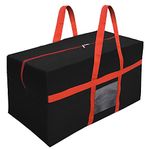 Storite Nylon Multi-Purpose Heavy Duty 128 litres Super-Size Large Clothing Storage Organiser/Toys Storage Bag/Stationery Paper Storage Bag for Travel (Red Black, 80x39x41 cm), Rectangular