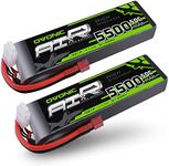 OVONIC 3s Lipo Battery 50C 5500mAh 11.1V Lipo Battery with Dean-Style T Connector for RC Airplane Quadcopter Helicopter FPV Drone(2 Packs)