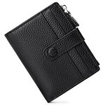 FALAN MULE Small Wallets for Women RFID Blocking Slim Bifold Leather Womens Wallet with Zipper Coin Purse