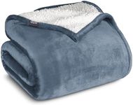 Bare Home Sherpa Fleece Blanket - Twin/Twin Extra Long - Blanket for Bed, Sofa, Couch, Camping, Travel, and Gifts - Warm & Lightweight - Fluffy & Soft Blanket - Reversible (Twin/Twin XL, Coronet Blue)