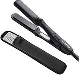 Mini Flat Iron, Dual Voltage Travel Hair Straightener for Worldwide Use, Tourmaline Ceramic Small Flat Irons for Short Hair/Bangs, Portable Mini Straightener with Insulated Bag