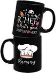 Chef Hat Mug, Personalized Best Chef Gift, I'm A Chef Coffee Mug, Custom Chef Mug with Name Gift for Family Friends on Birthday Christmas, Cooking Lover Ceramic Mug, Black Tea Cup 11oz, 15oz