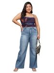 Miss Chase A+ Women's Wide Leg High Rise Clean Look Regular Length Stretchable Denim Jeans (APSS23DEN12-52, Light Blue, 38)