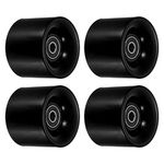 PATIKIL 60mm Longboard Wheels with Bearings ABEC-9, 4 Pack Street Wheels for Skateboards Cruiser Wheel Replacement 80A, Black