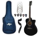 Yamaha Fs80C Acoustic Guitar Cutaway Concert Body With Mexa Guitar Bag, Guitar Belt, String Set & Plectrums.(Bk) - Basswood