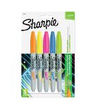 Sanford ShaRP Accessoriesie Permanent Markers, Fine Point, Assorted Neon , 5-Count