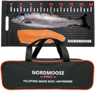 Fish Fillet Mat with Storage Bag and Fish Ruler Decal. Large 28"x14" Nonslip Fish Cleaning Mat that Grips the Fish - Durable & Easy to Clean, Portable Fish Cutting Board