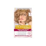 L'Oréal Excellence Créme 8 Natural Blonde: Hyaluronic Acid for 10x Nourished, 2x Shinier Hair & 100% Grey Coverage. Experience vibrant, radiant natural blonde with lasting colour and strength.
