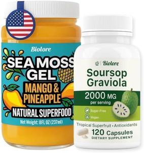 Biolore Pure Sea Moss Gel + Soursop Graviola Capsules | 8 oz Gel & 120 Capsules | Mango Pineapple + Soursop | No Added Sugar, Gluten Free, Vegan, Made in USA