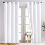 NICETOWN Blackout Curtains 2 Panels - Curtains 84 Inch Long,Room Darkening Grommet Curtains for Bedroom Living Room Windows (52 by 84 Inches,Pure White,Set of 2)