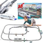 Electric Train Set for Kids for Holidays Around Christmas Tree with Tracks, High Speed Bullet Engine on Railroad with Sound & Light, Experience Polar Express with Many Accessories and Multiple Paths