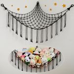 MHJY Toy Storage Hammock for Stuffed Animals Soft Cuddly Plush Toys Macrame Net Large Corner Wall Hanging Organizer Holder for Kids Nursery Bedroom