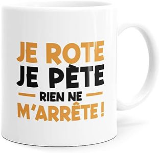 Mug Humour je Rote je Pète Tasse Message Drôle. Idée Cadeau Original Ami, Collègue Amoureux Couple Frère Soeur Pote pour Anniversaire Noël ou Pour le Plaisir. Dino Mugs le Sourire dès le Réveil.