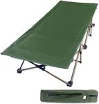 REDCAMP XXL Oversized Folding Camp Beds for adults 500lbs, 33" Extra Wide Heavy Duty Sturdy Camp Bed Portable, Stronge Thicker Tubes Sleeping Cot Outdoor Travel Office (Army Green XL)