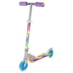 OzBozz TIE DYE SCOOTER WITH FLASHING WHEELS, rainbow