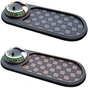 Multifunctional Car Anti-Slip Mat, Dashboard Mat with Temporary Parking Number Display, One-Size-Fits-All Anti-Slip Car Mat with 360° Rotatable Phone Bracket (Style C+D-2)