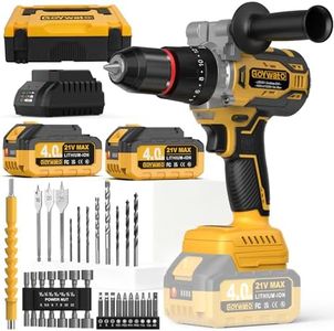 GoYwato 1239In-lbs 21V Brushless Cordless Power Hammer Drill Set with Case