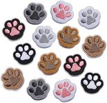 Nicime 14Pcs Paw Print Patches for Clothing, Iron on/Sew on Embroidery Applique Patches, Cute Paw Decorating DIY Craft Patches for Dresses Jeans Hats Shoes Shirts Jackets Backpacks