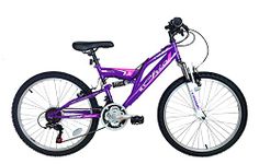 DRB Chic Junior Girls Full Suspension Mountain Bike, 24" Wheel - Purple