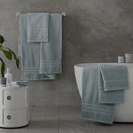 Catherine Lansfield Zero Twist Soft & Absorbent Cotton 8 Piece Towel Set Sage Green