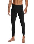 SIHOHAN Mens Long Johns, Fleece Lined Thermal Leggings Free Cutting Comfy Thermals Base Layer Pants(1x Black,4XL)