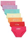 CHARM N CHERISH Girl's Cotton Panties (Sunday,Monday Printed) Week Days Solid Underwear for Girls-Pack of 7 Girls Underpants, 7-8 Years Multicolour