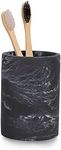 zccz Toothbrush Holder for Bathroom Marble Look, Electric Toothbrush and Toothpaste Holder, Organizer Makeup Brush and Razor, Black Marble Look Toothbrush Cup