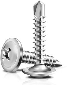 Marysino 400Pcs #10 x 1 Self Tapping Screws for Metal, 410 Stainless Steel, Sheet Metal Screws for Metal, Truss Head Self Drilling Stainless Steel Screws