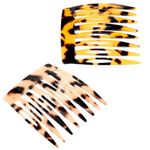 2 Pcs French Side Hair Combs Small Hair Combs For Fine Hair Handmade Onyx Small Twist Hair Decorative Bun Twist Hair Styling Accessories For Women Bun Chignon Up-Do Styling Girls Hair