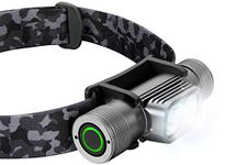 SLONIK Rechargeable Headlamp for Adults 1000 Lumens Super Bright 600 ft Beam LED Headlamp 2200mAh Battery – Lightweight, Heavy-Duty, IPX8 Waterproof Hard Hat Light – Camping, Running Headlight (Camo)