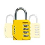 LeiMra 4 Digit Combination Padlock Outdoor Heavy Duty Secure and Weatherproof for Fence Gate Sheds, Gym, School, Garage Door, Toolbox