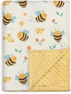 Bee Kid Blankets for Girls - 30 x 40 Soft Minky Blanket with Double Layer Dotted Backing - Gifts for Girl on Birthday Christmas