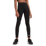 NIKE Girl's One Leggings, Black/(White), 8 Years UK