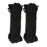 Wschic 2Pcs Soft Cotton Rope,32 Feet Multi-Function Natural Durable Braided (Black)