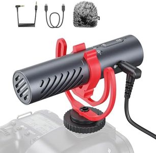 BOYA BY-MM1 AI On-Camera Shotgun Mic with AI Noise Cancellation, APP Control with EQ Presets & Gain, Supercardioid Pickup, 30Hrs Battery, Dual 3.5mm/USB-C, Microphone for Camera, DSLR, iPhone, Android