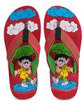 TRASE Unisex-Child, Kids Flip-Flop | Soft, Comfortable, Indoor & Outdoor Slippers & Chappals-Red & Green, 12 UK