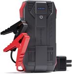 Povasee 4000A UltraSafe Jump Starter Power Pack, Car Battery Booster Jump Starter Power Bank (up to 10L Petrol/8L Diesel), 12V Jump Pack Car Starter with Jump Leads, Emergency LED and 2 USB Ports