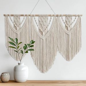 oiikain Large Handmade Boho Macrame Wall Hanging Tapestry - Chic Bohemian Woven Home Decor art for Living Room, Bedroom, and Wedding Parties