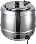 RIEDHOFF Commercial Soup Warmer, 10.5QT Soup Kettle with Hinged Lid and Detachable Stainless Steel Insert Pot, Suitable for Family Gatherings, Parties, Restaurants, and Buffets, Sliver