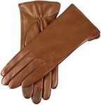 WARMEN Women's Touchscreen Texting Genuine Nappa Leather Glove Winter Warm Simple Plain Cashmere & Wool Blend Lined Gloves (Large (7.5), Saddle Brown (2017 New Touchscreen/Cashmere Blend Lining))