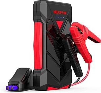 NEXPOW Avviatore Batteria Auto, 1000A Avviatore di Emergenza per Auto/Moto, (Motori Fino a 7.0L Gas o 5.5L Diesel) Torcia a LED, 12V di Avviamento con Ricarica Rapida USB, Superafe Auto Booster