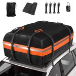 Signstek Car Roof Cargo Bag Water Resistant with a Protective Anti Slip Mat – 8 Reinforced Premium Quality Straps Rubberized Extra Cushioning Car Roof Pad, Travel, Touring, Road Trips for Car, SUV