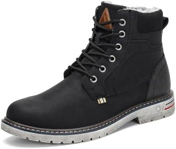 Mishansha Men's Winter Snow Boots Waterproof Insulated Hiking Boot for Men Cold Weather Outdoor Trekking Anti-Slip Warm Shoes Size 10 Coal Black